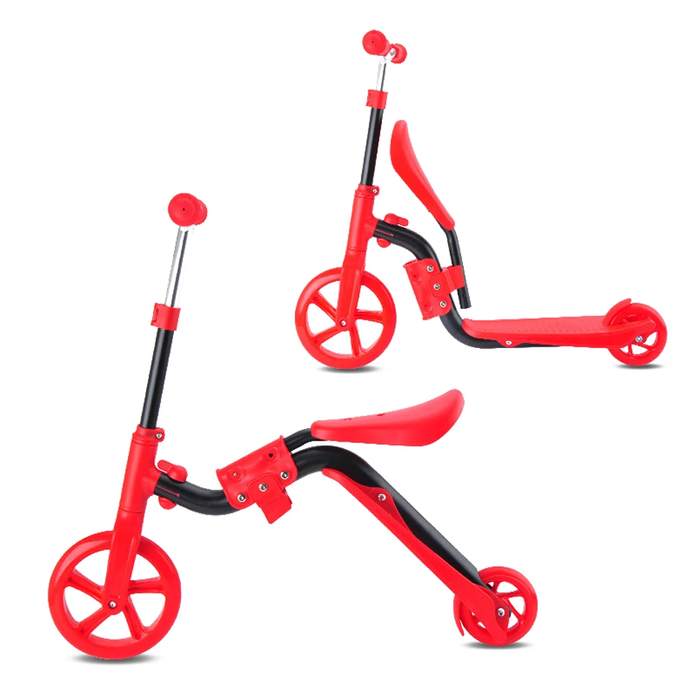 Scooter for Kids Children with Folding Seat 2-in-1 Adjustable Kick Scooter Skateboard Walker Balance Bike