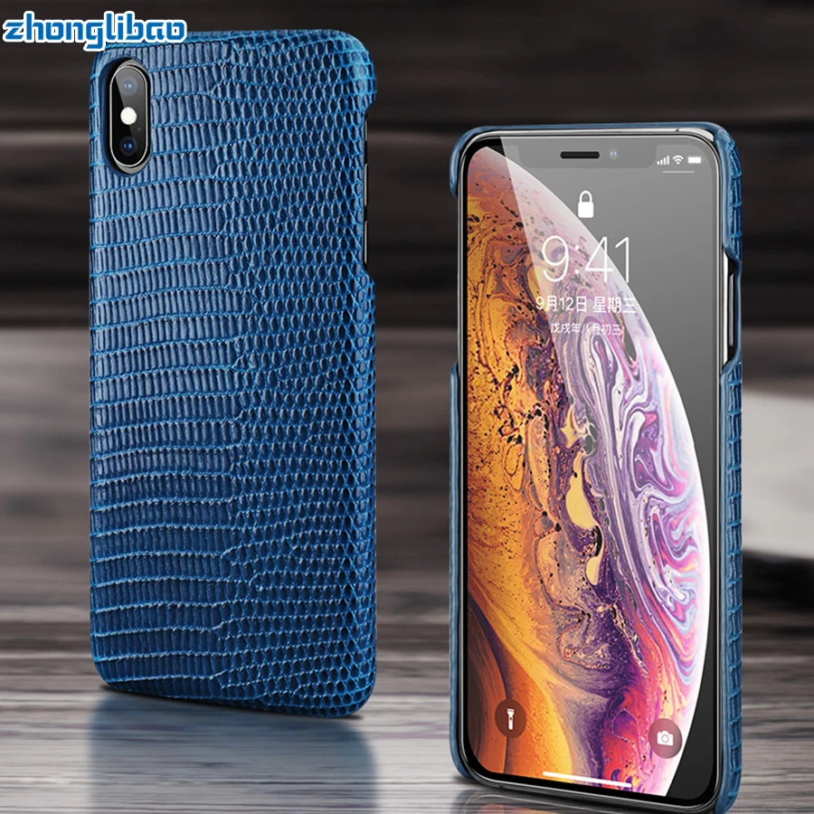 

Luxury First Layer Cowhide Lizard Back Shell for Iphone Xs Max Xr X 11 8 7 6 6s Plus Genuine Leather Case for Iphone 11 pro max