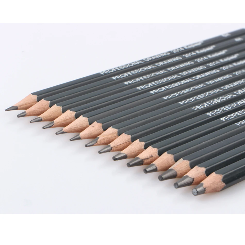 14pcs Sketch and Drawing Pencil Set HB 2B 6H 4H 2H 3B 4B 5B 6B 10B 12B ...