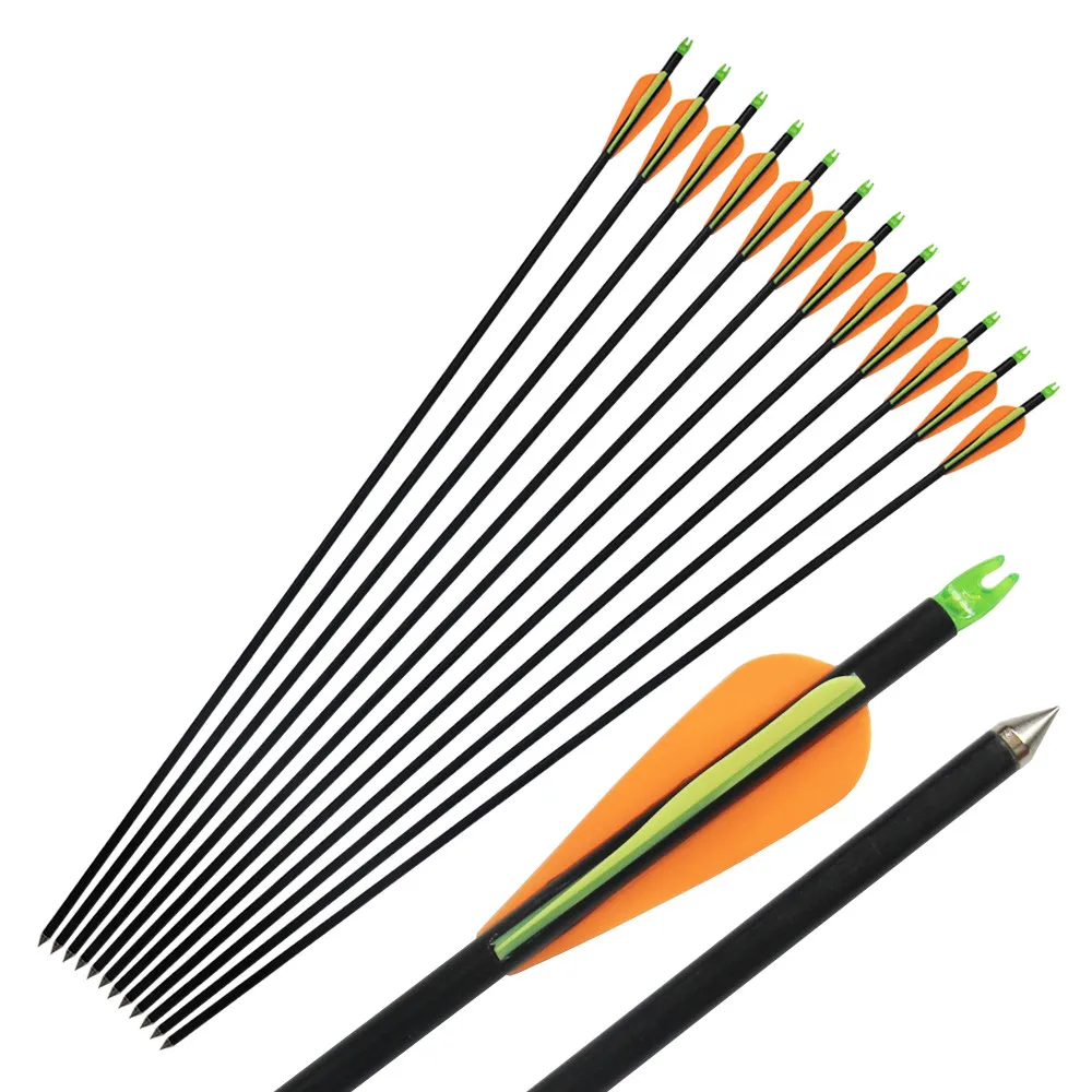 12PK Fiberglass Arrows 33" Archery Hunting Target Shooting Arrows for
