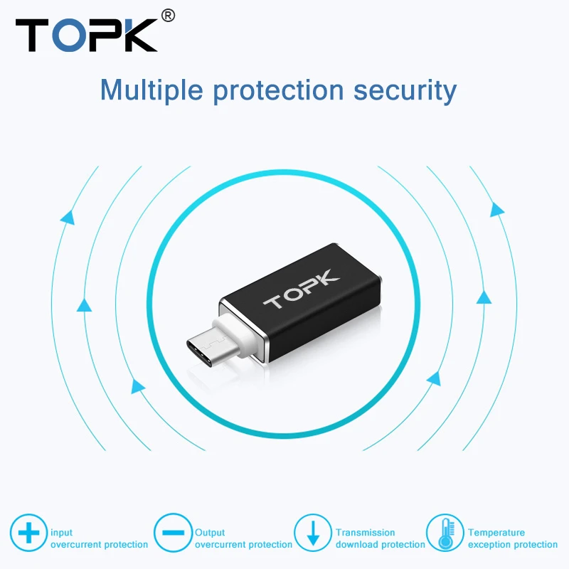TOPK Тип usb C Переходник USB &quotпапа&quot в 3 0 Женский OTG конвертер кабель для samsung Galaxy S9
