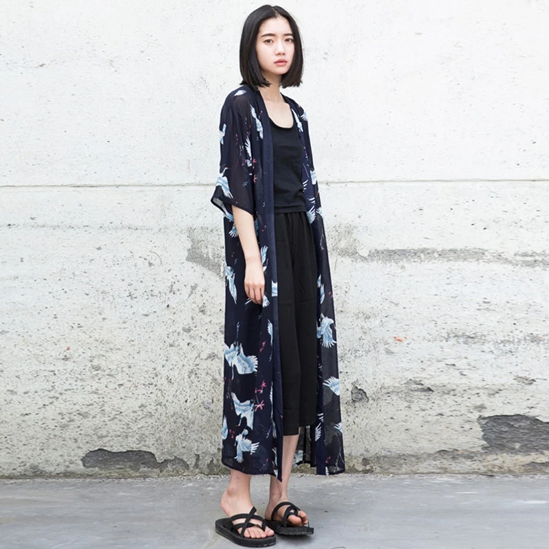 Japanese kimono yukata kimono cardigan fashion blouse women women long sleeve cardigan haori traditional kimonos FZ005