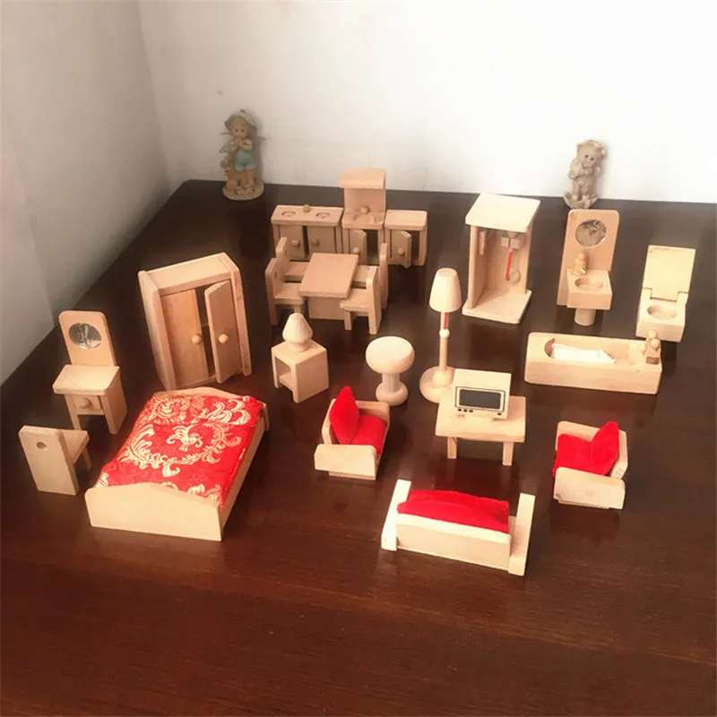 Миниатюрная мебель dollhouse игрушки Наборы для кукол дом деревянная мебель претендует игрушки Дети образования девочек Подарки