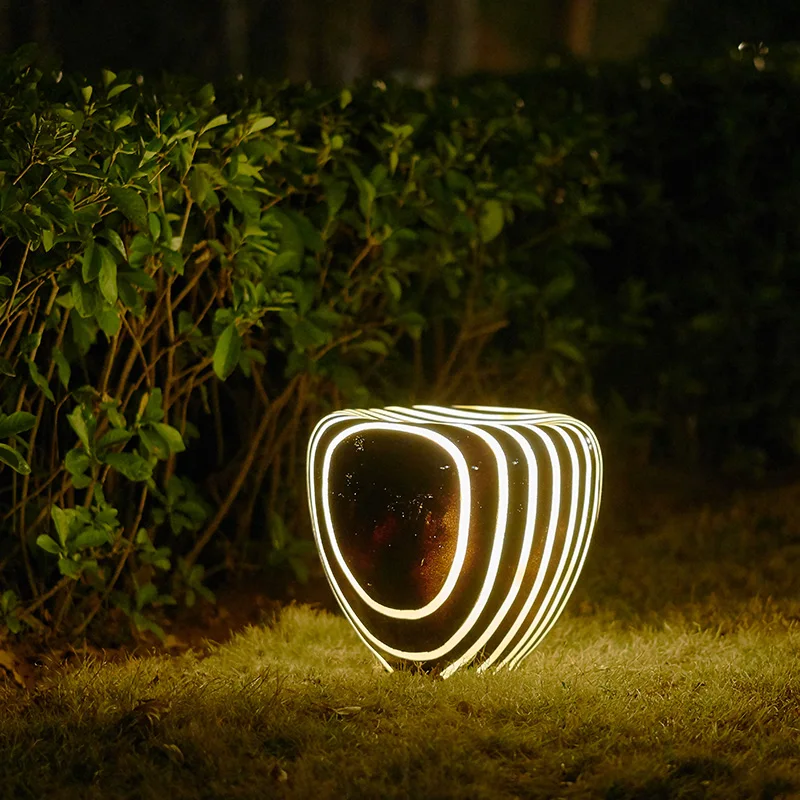 (WECUS) Creative landscape garden light, park imitation natural resin garden light, imitation stone lawn light