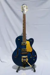 Бесплатная доставка Высокое качество полый корпус клена топ Bigsby синий Gretsch Электрический Гитары ra все цвета принять