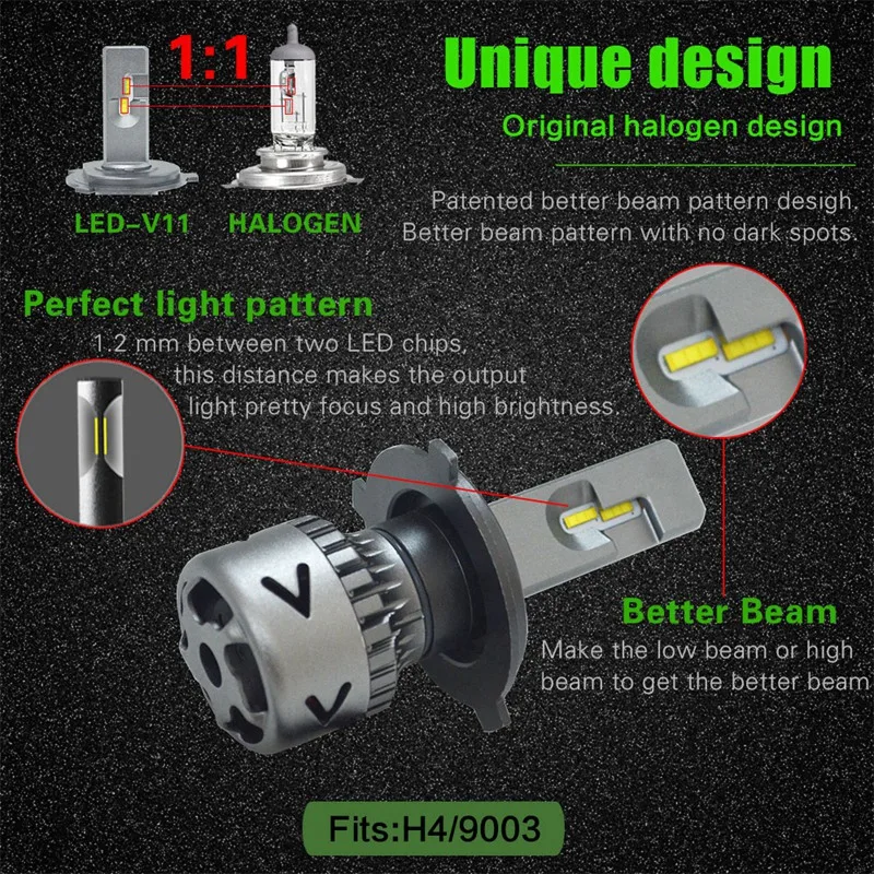 Новые продукты нового поколения автомобильные лампочки Led H1 H3 H8 H9 H4 H7 H11 9012 Led 880 881 9008 H13 9004 9007 Авто светодиодные фары