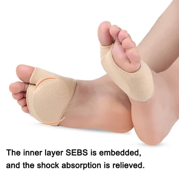 

Good Healthy 1 Pair Fabric Metatarsal Sleeve Sole Cushion Gel Pads Supports Metatarsalgia Thumb Valgus Treatment