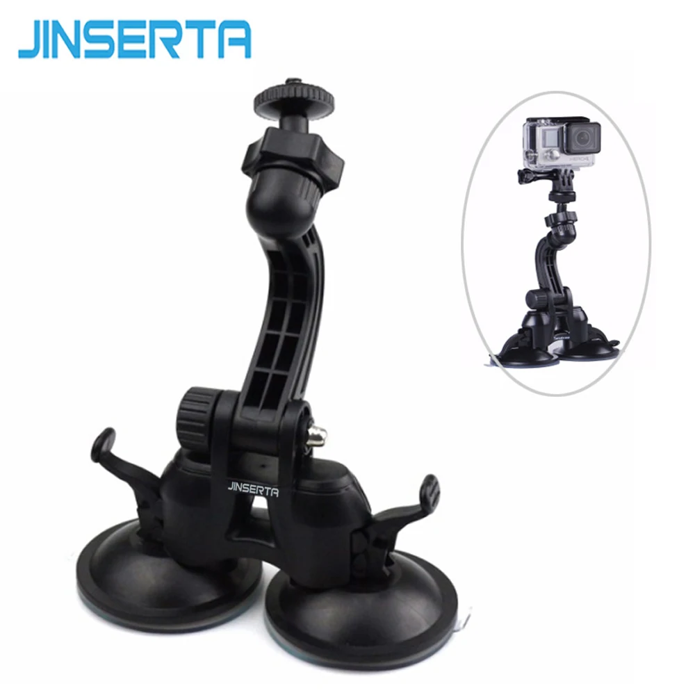 JINSERTA Double Suction Cup Mount Holder Strong fixed bracket for Gopro Hero 4 3+ 3 2 SJ4000