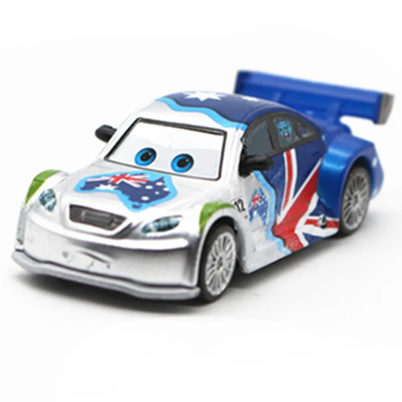 Disney Pixar Cars Silver Australia Diecast Metal Toy Car Cartoon Movie Racing Car Alloy Model