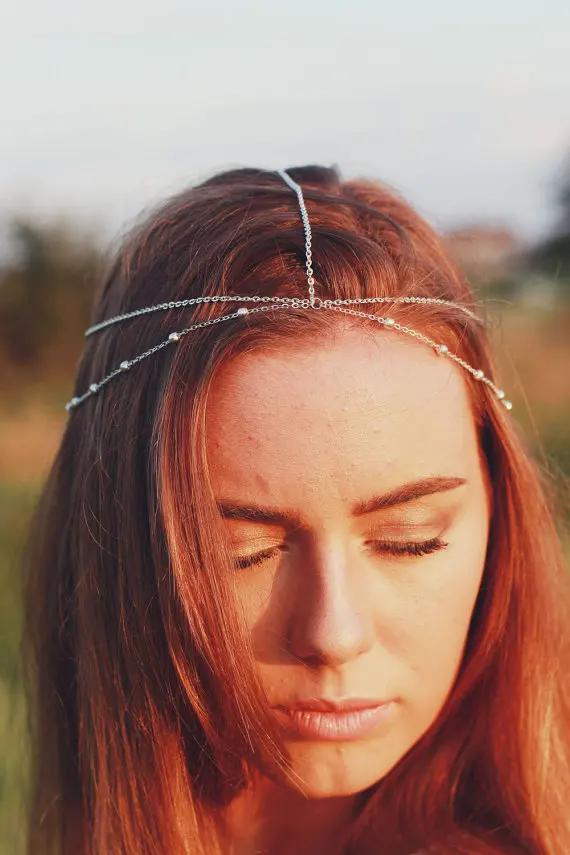 New Simple aesthetic Hand made Steel Beads hair band hair accessories For Women H7beads hair