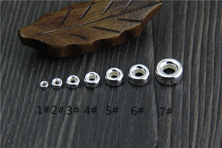 925 Sterling Silver Wheel Spacer Beads 3-10mm Big Hole Flat Round Bracelets Charm Beads DIY Jewelry Making Findings 1Pack