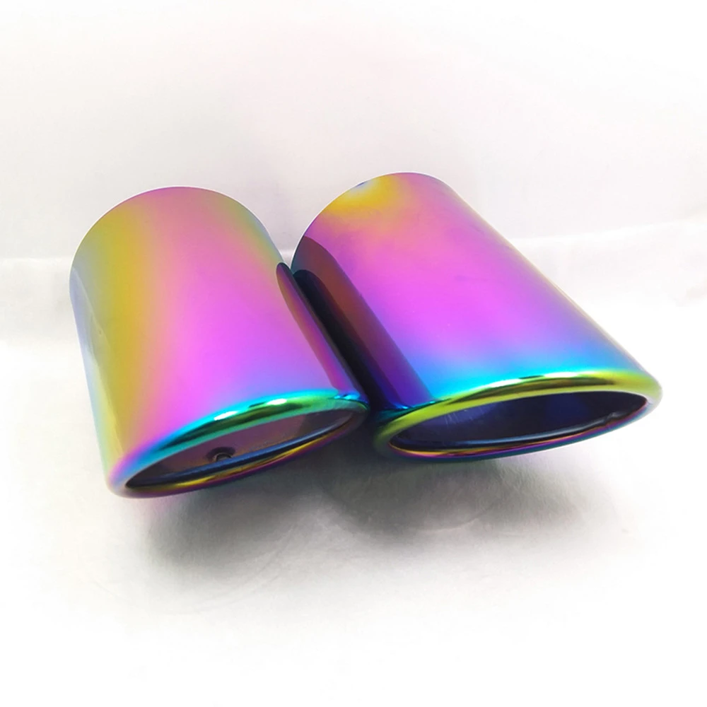 

For Audi Q7/Ford Kuga Car 2013 Autonly 1 Pcs 100mm Chrome Exhaust Tail Pipe Muffler Tip accessories Colorful Stainless Steel