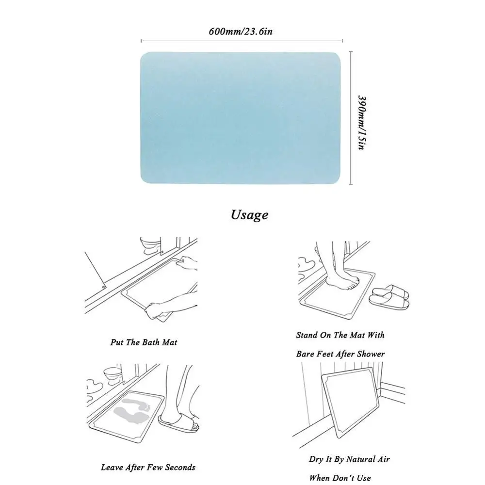 Впитывающий Коврик для ванны диатомовая земля коврик антибактериальный дезодорант нескользящий самосохнущий ванная комната коврики