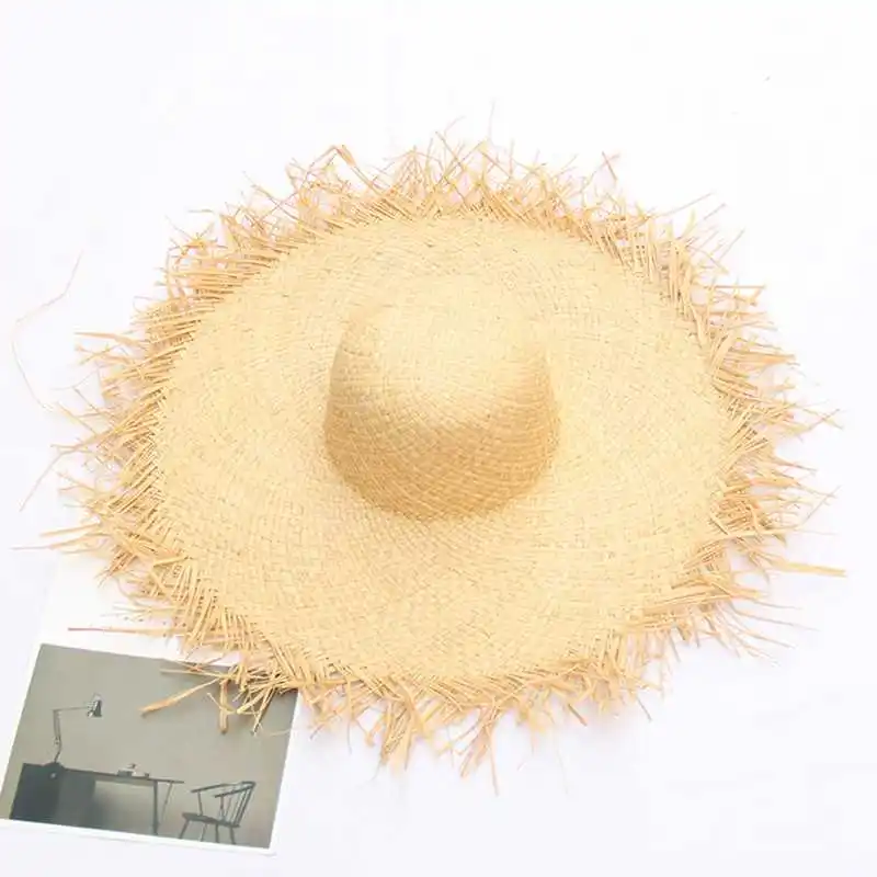 WZCX кисточкой сплошной цвет широкими полями повседневное соломенная шляпа мода прилив козырек летние женские пляжная шляпа - Цвет: picture color
