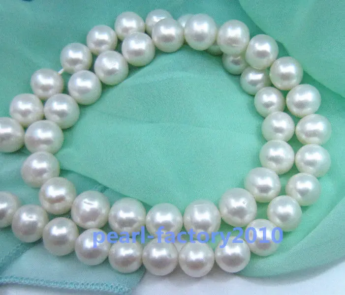 

19" 9-10 MM SOUTH SEA NATURAL White PEARL NECKLACE 14K (0926)