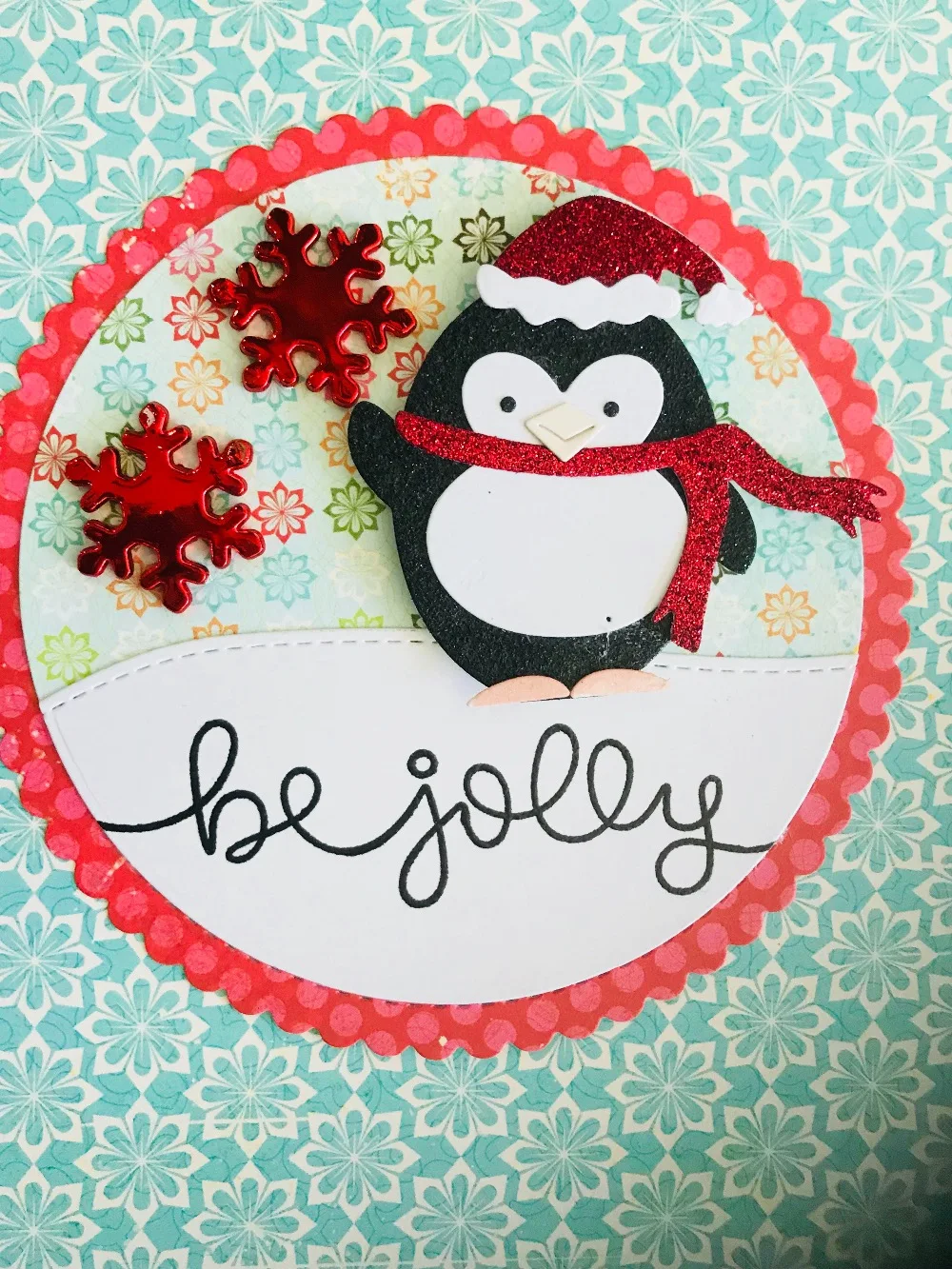METAL CUTTING DIES cut penguin new year Christmas Santa build up collage Scrapbook card PAPER