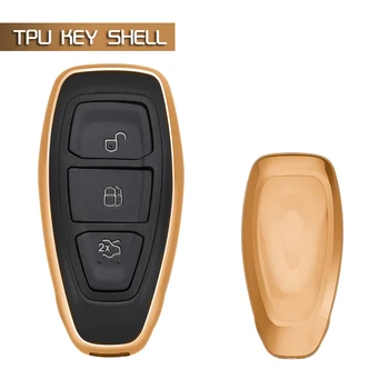 

Gold Protective TPU key Case Shell Cover for Ford Fiesta Focus Kuga Eco sport