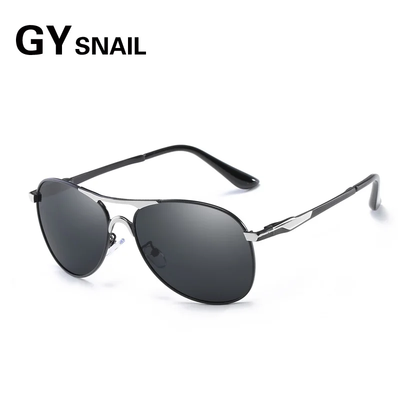 GYsnail Luxury brand Designer Polarized Sunglasses Men Vinter Metal Pilot Sun glasses For Male