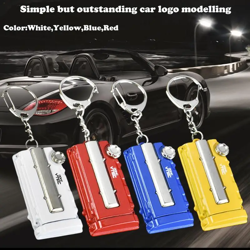 

New Creative Keychain Car Modification Engine Accessories Engine Cover Metal Keychain Advertising Waist Key Ring Hanging Decor
