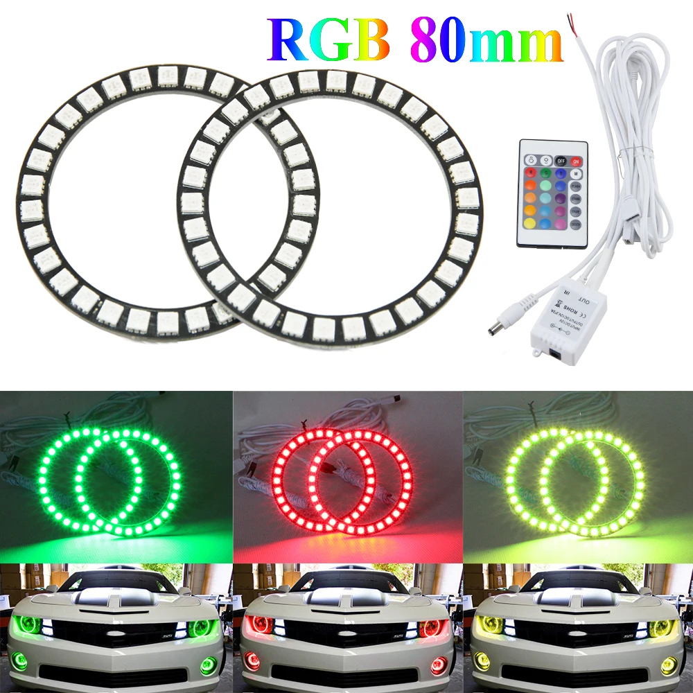 High quality rgb led ring 80mm, LED Angel Eyes Halo Ring Kit, rgb halo