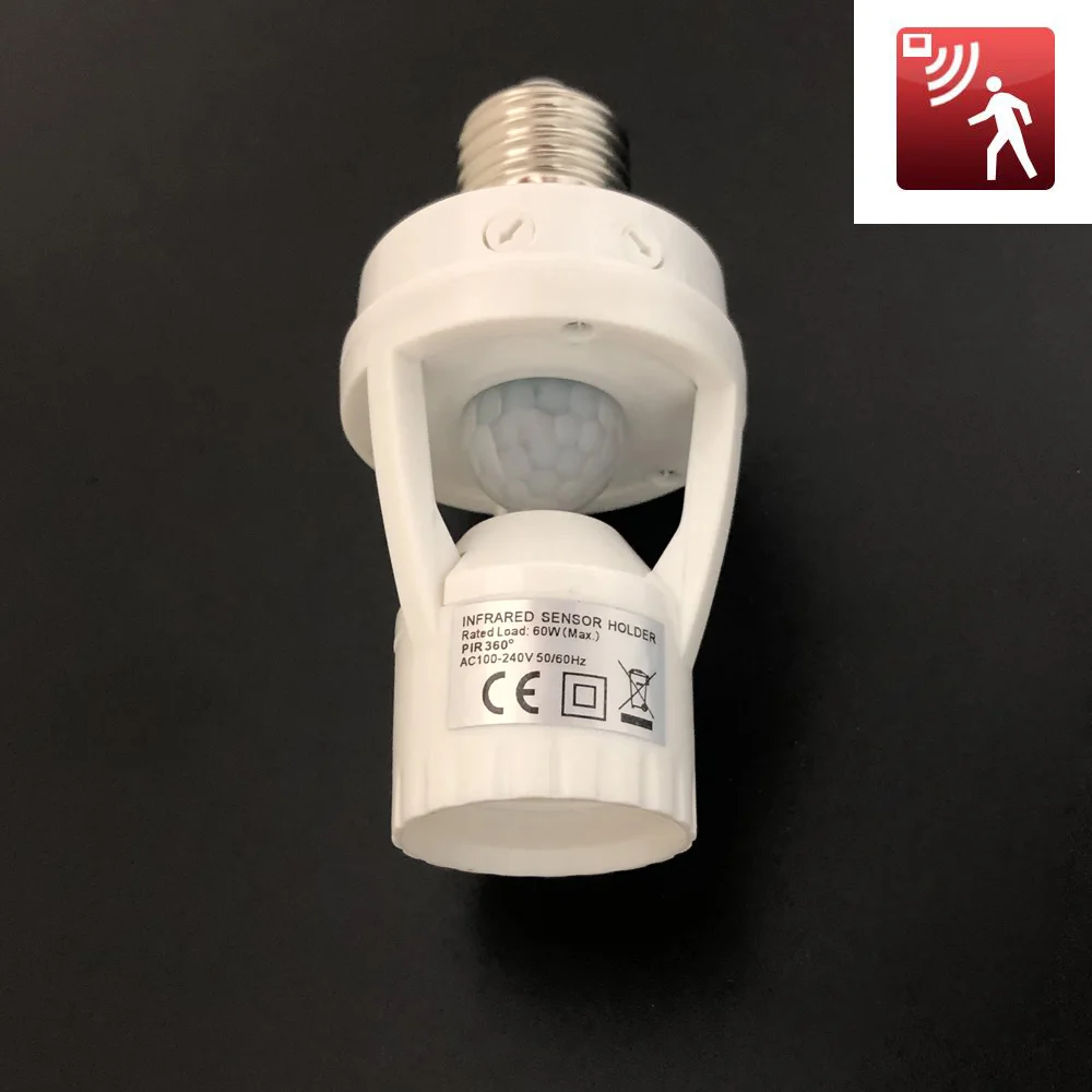 

AC 110V 220V 360 Degrees PIR Induction Motion Sensor IR infrared Human E27 Plug Socket Switch Base Led Bulb light Lamp Holder