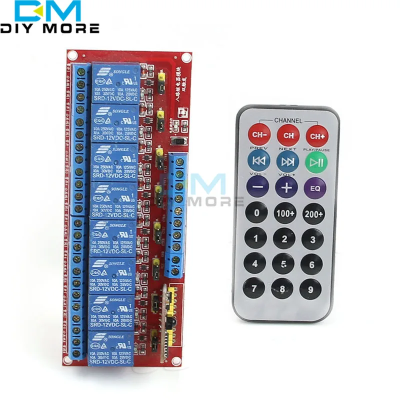 

12V Multi-function Infrared Remote Control 8-Channel Relay Module Bidirectional
