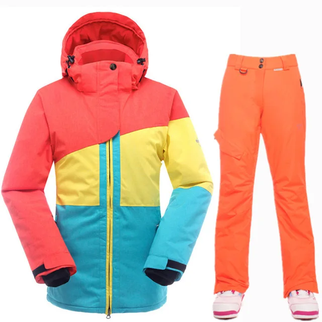 SAENSHING Ski Suit Women Waterproof 10K Snowboard Jacket Ski Pants Breathable Thermal Skiing Snowboarding Suits Winter Snow Sets - Цвет: W3SA191SA1-11-7