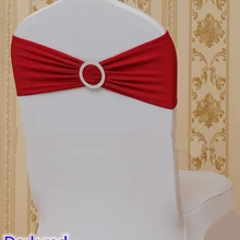 Темно-красный цвет на стул для продажи створки с круглые пряжки для накидка на стул из спандекса лента лайкра пояс галстук-бабочка для свадьбы украшения