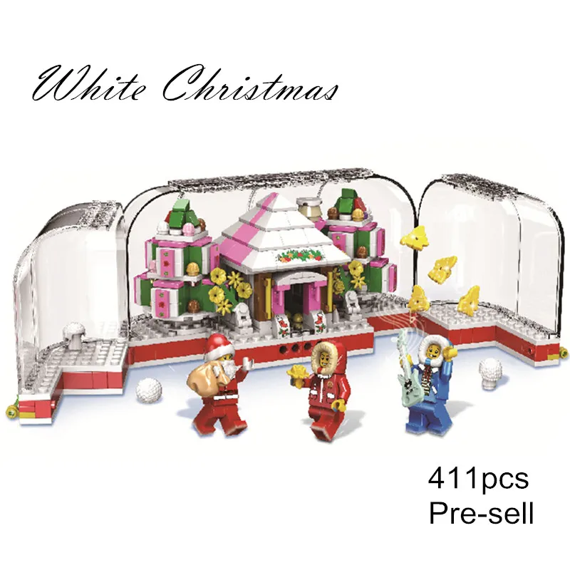 

2018 Santa Claus Christmas Crystal Box Diy Building Blocks Bricks Toys for Children Compatible with Legoingly Christmas Gifts