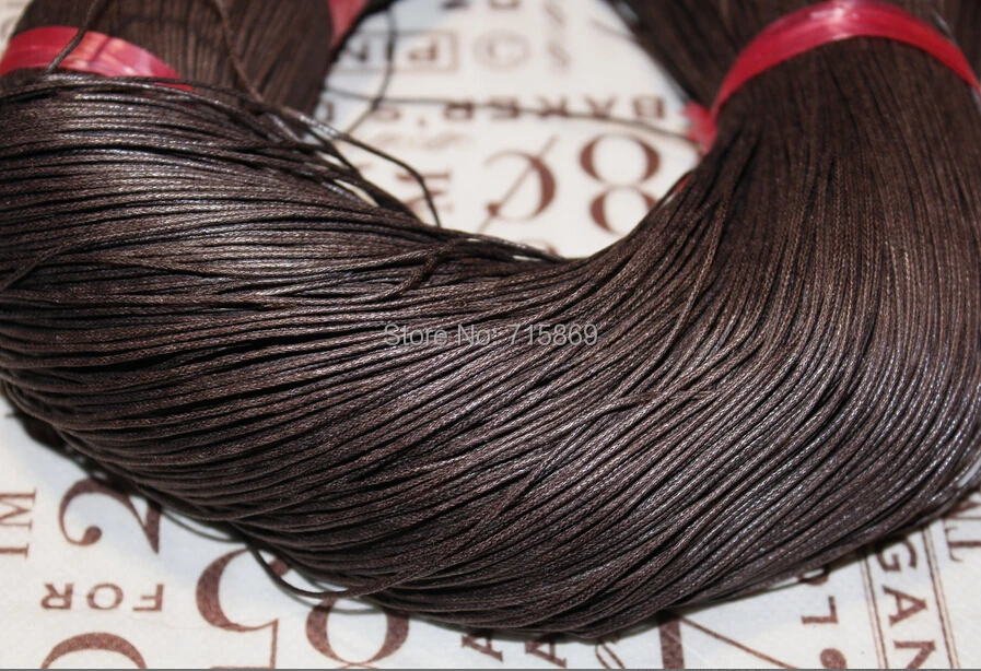 

Бесплатная доставка темно-коричневый 500 ярдов 1 мм вощеный хлопковый шнур круглый шнур Бисероплетение Шнур