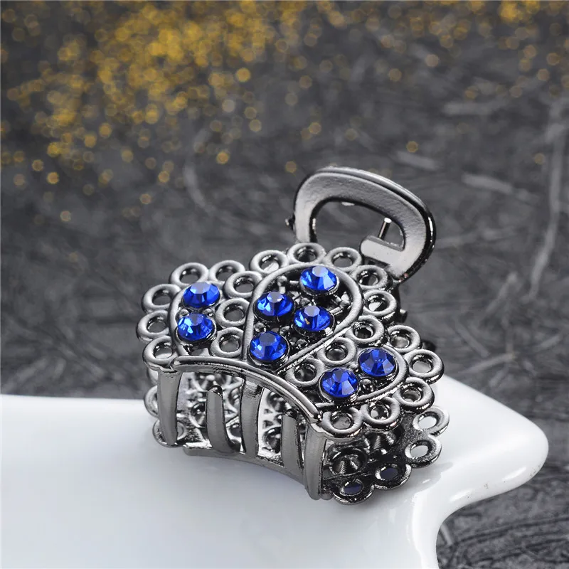 Женская заколка для волос в стиле ретро маленькая с кристаллами и стразами