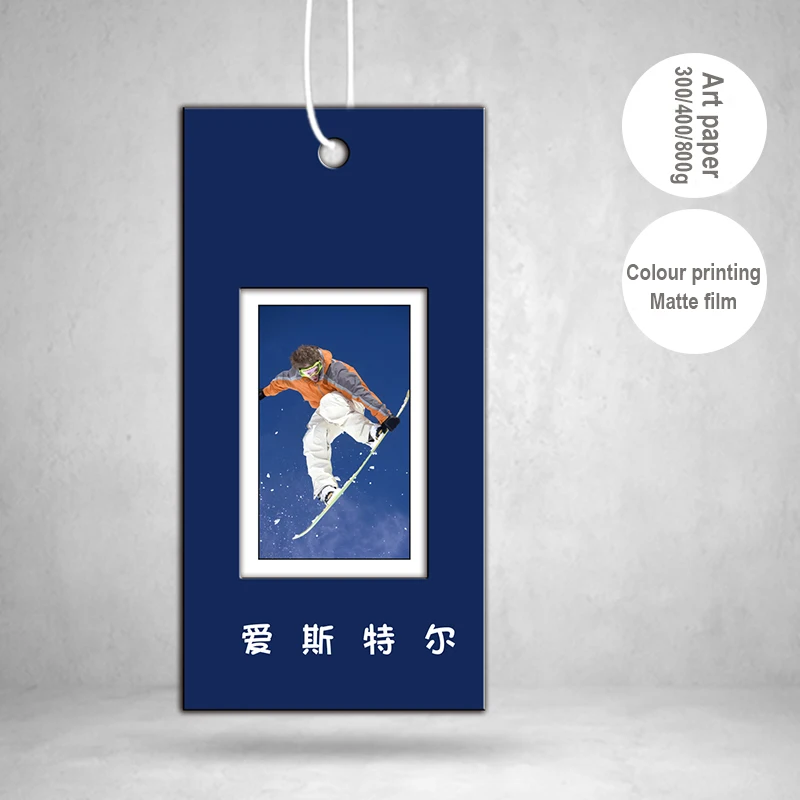 Пятно одежда общие бумага Пустой тег на заказ квадратный коричневый перфорированные бирка для одежды с печатными буквами
