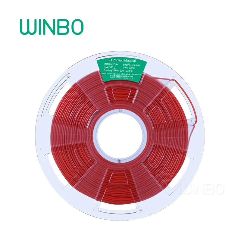 Нити PLA 1.75 мм 500 г/roll 12 рулонов красный в коробке Winbo 3d печать материалов Еда класса
