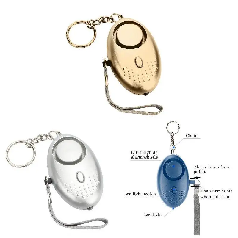Personal Alarm With LED Light 120DB Anti Lost Wolf Self-Defense Safety Attack Emergency Alarms For Women Kids Elderly IJS998