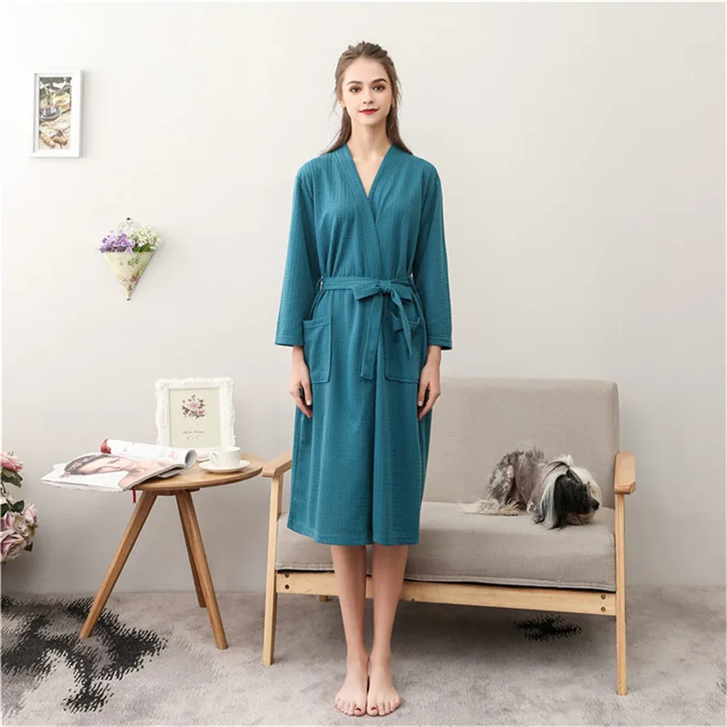 Sommer Liebhaber Saugen Wasser Kimono Bademantel Sexy Waffel Bademantel frauen bademantel Herren Dressing Kleider Männlichen Salon Roben
