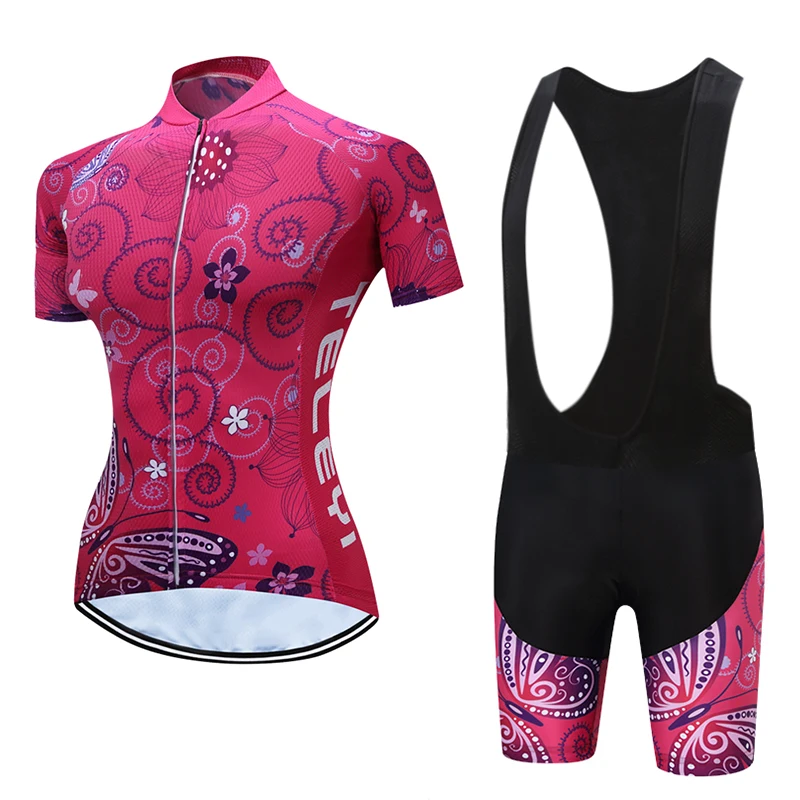 

TELEYI 2018 cycling jersey bike clothes bib shorts set MTB bicycle wear ropa ciclismo high quality summer women bike clothing