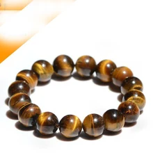 12 мм тигровый глаз натуральный камень стреш мужской браслет эластичный pulserase ювелирные изделия бусины создан материал Подвески модное стекло