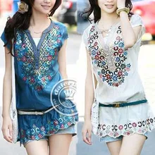 Лидер продаж года сезон весна-лето женщины одеваются моды вышитые платье плюс размер женской одежды бренда Повседневные платья