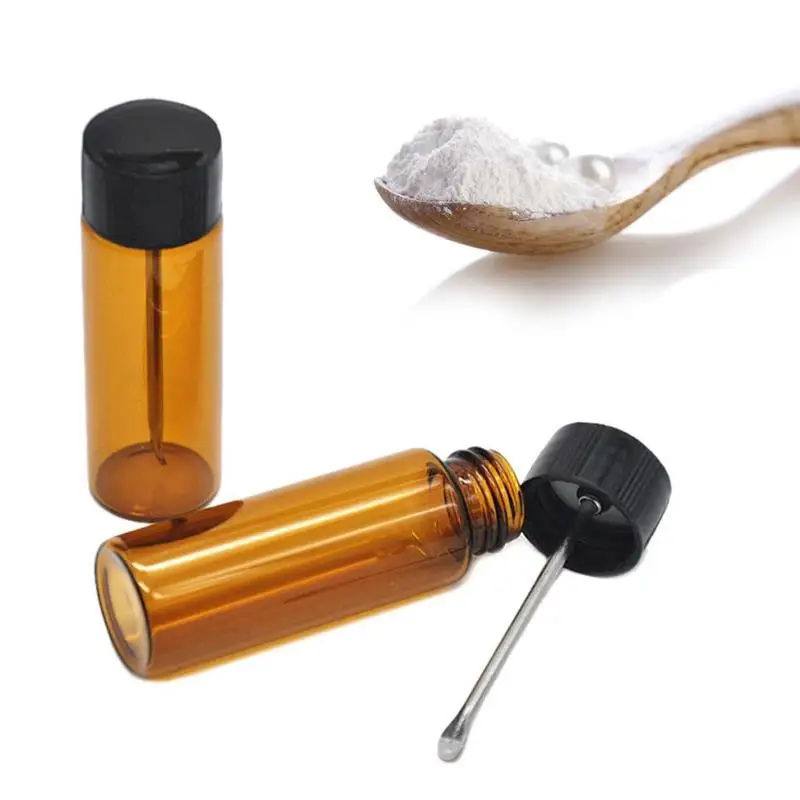 

68mm Glass Bottles Snuff Snorter Pill Box Case Portable Sniffer Bottle Metal Spoon Case Household Drug Holder Container