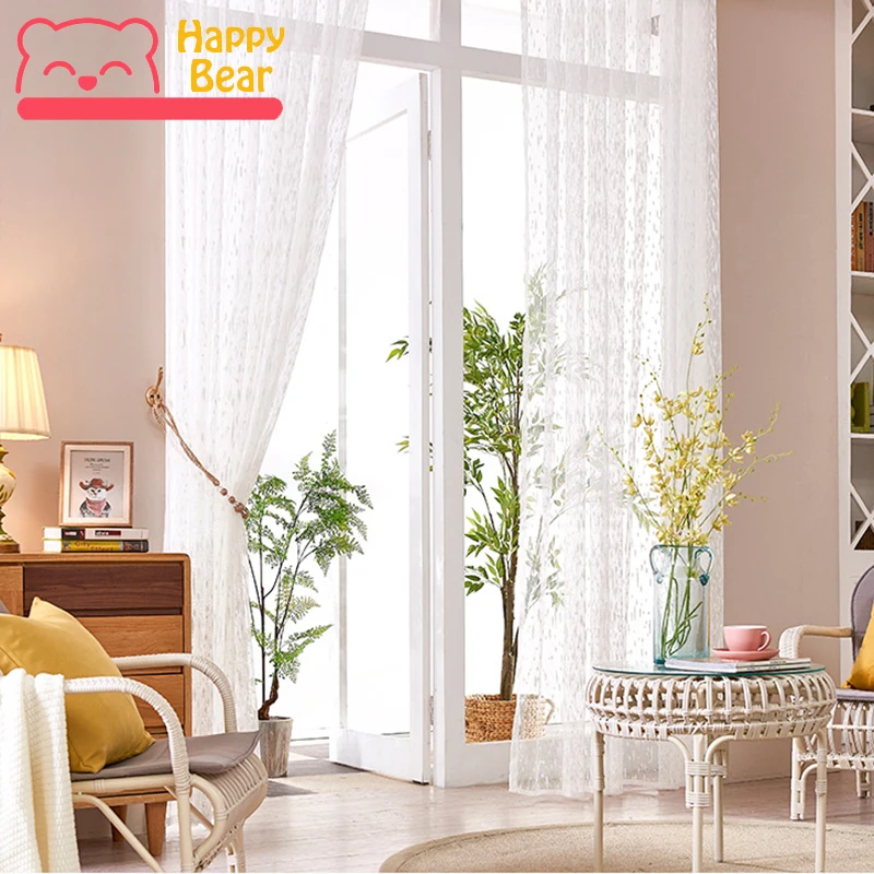 

Customized folk etamine Tulle Curtain for Living Room Polyester Embroidered Window Curtains for Bedroom High Perspective Curtain