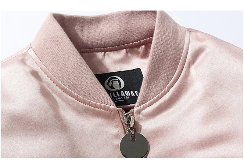 2018 New Pink Women Jackets Baseball Uniform Loose Short Jacket Student Baseball Pilots Outerwear Coat Women Winter Jacket D8A16 (12)