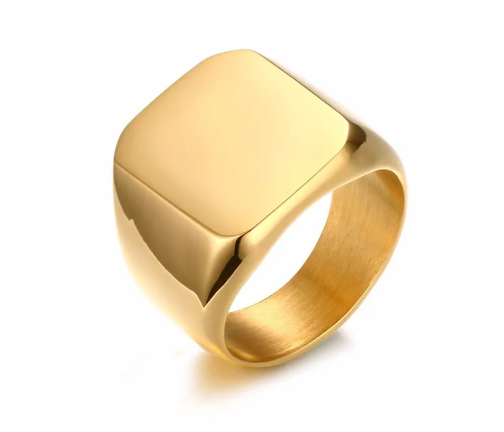 Для мужчин клуб мизинец печатка кольцо персонализированные Ornate нержавеющая сталь Группа классический Anillos золотой тон мужские ювелирные изделия Masculino Bijoux - Цвет основного камня: gold