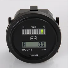 Round lcd hour meter with led battery indicator Guage Gauge 12V 24V 36V 48V 72V for
