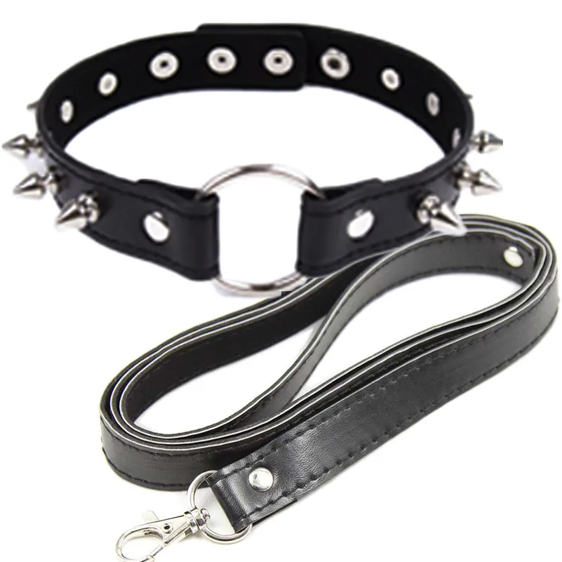 Кожанный воротник для ногтей и свинцовая цепочка взрослых|collar submissive|adult gamessubmissive