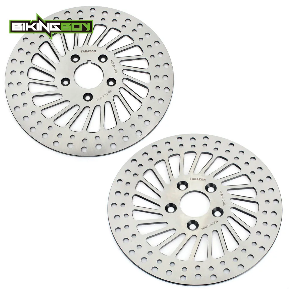 BIKINGBOY передние тормозные диски роторы для Sportster 883 1200 XL C N L XLH FLST FLSTC Heritage FLSTFI Fat Boy FXSTB FLSTN FLS - Цвет: UNPOLISHED