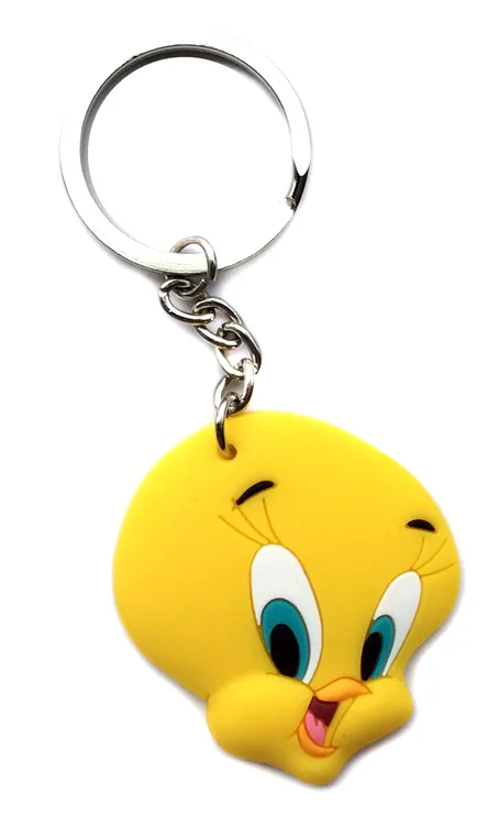 

30pcs/Lot ajax yellow Tweety Bird key chain keychain pvc plastic zerbaijan ukraine keychains assassins creed key charms