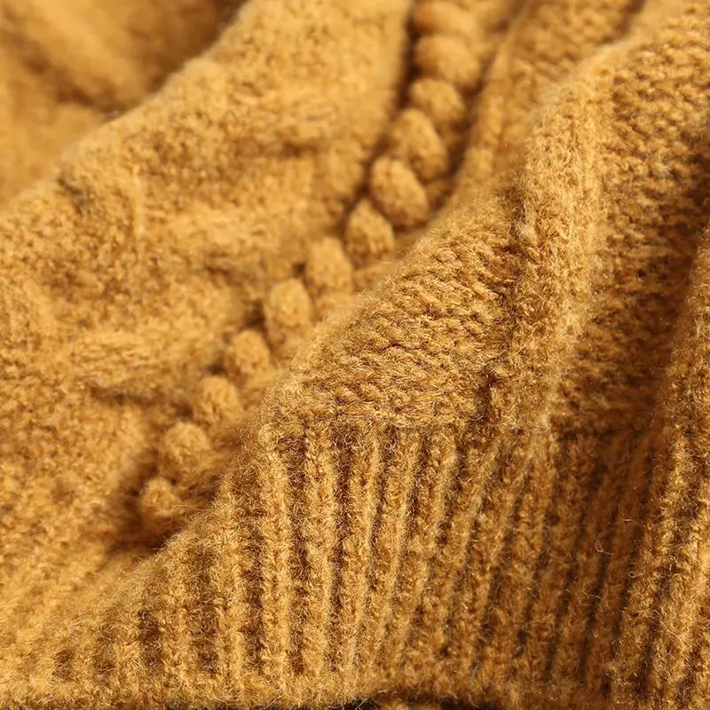 Женский вязаный свитер с высоким воротом большого размера, тянущийся однотонный пуловер с длинным рукавом, женские Уютные теплые зимние повседневные свободные топы