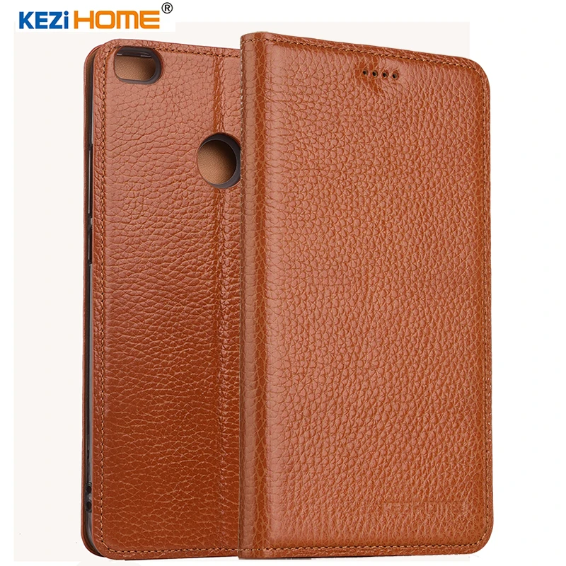 KEZiHOME for Xiaomi mi max 2 case Flip genuine leather soft silicon back for Xiaomi mi