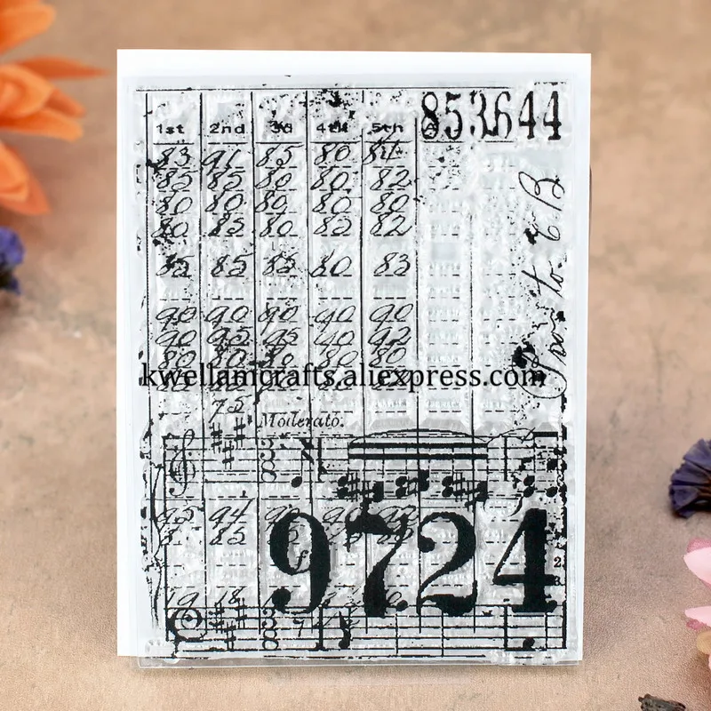 Номер фон для альбома DIY фото карты резиновый чистый штамп для скрапбукинга прозрачный штамп 7,5x10 см KW7102452