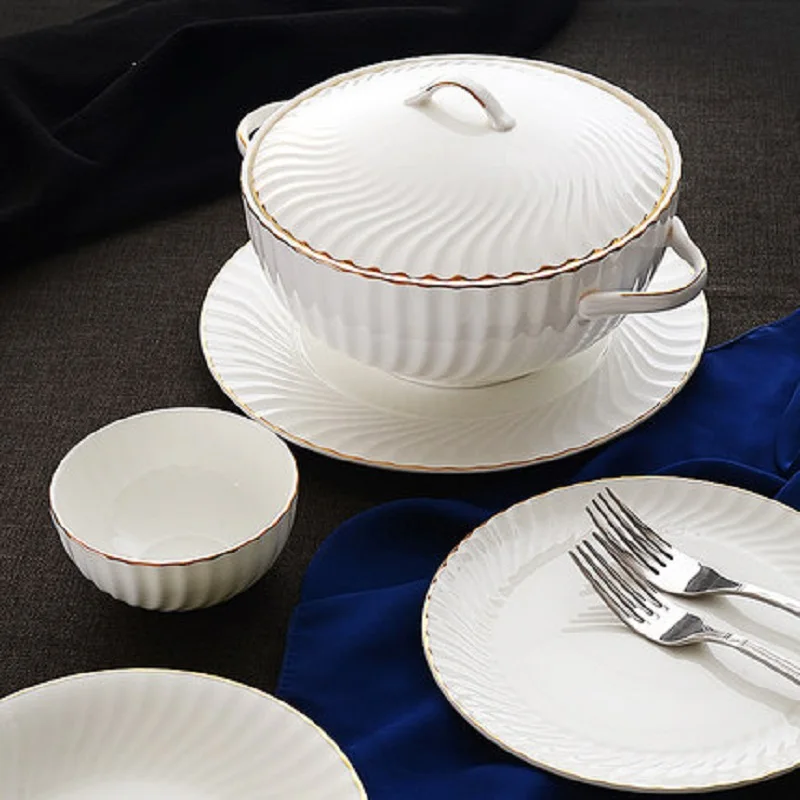 Porselen yemek takimlari набор посуды vajilla de porcelana столовые приборы Tangshan Bone фарфоровая посуда